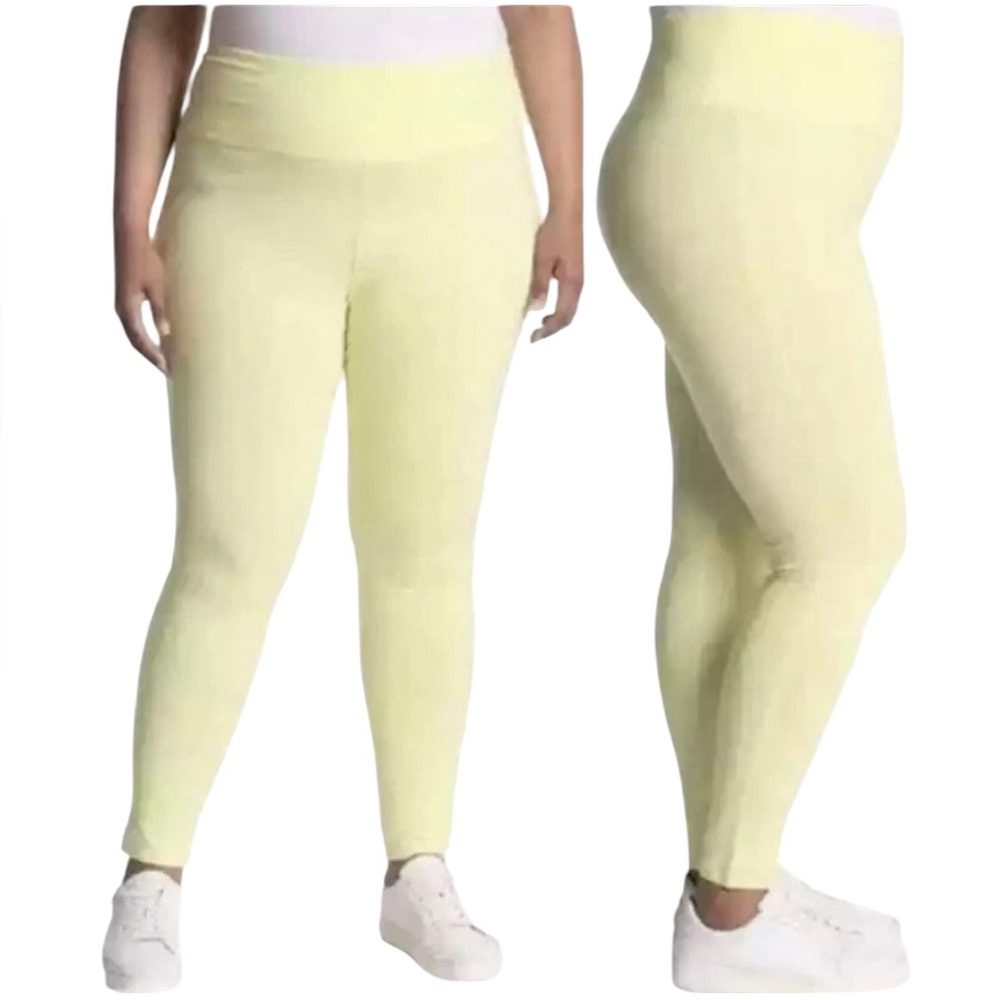 BP Green Luminary Classic High Rise Leggings‎ Neon Light Yellow Womens 3X NWT